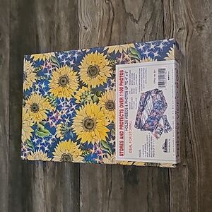 Vintage Pioneer photo video box / storage holder sunflower print new 🌻 hg01